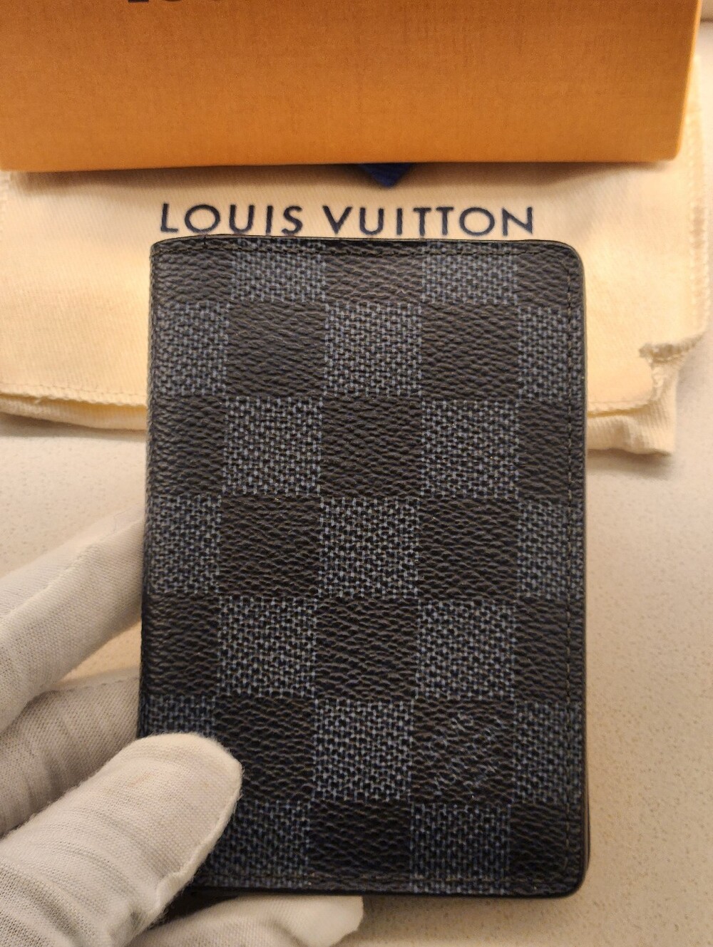 Louis Vuitton Pocket Organizer Damier Cobalt With Dustbag & Box